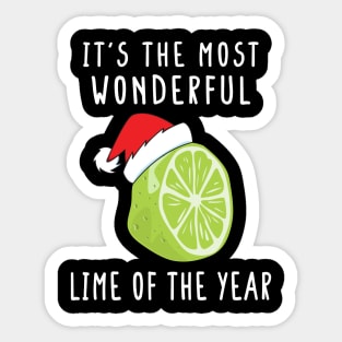 It's The Most Wonderful Lime Of The Year Funny Christmas Fruit Pajama Shirt Sticker